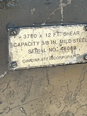 1989 CINCINNATI INC 3750 Power Squaring Shears (Inch) | GM Hydraulics Inc. (5)