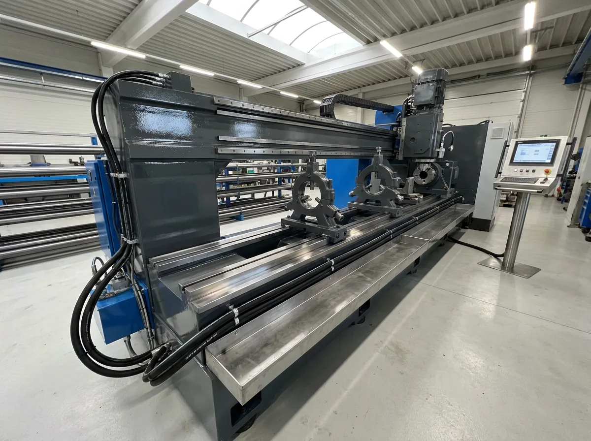 Large Horizontal Honing Machine – Rebuilt, for Hydraulic Cylinder Tubes