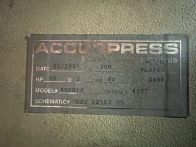 2001 ACCURPRESS 850014 Power Squaring Shears (Inch) | GM Hydraulics Inc. (7)